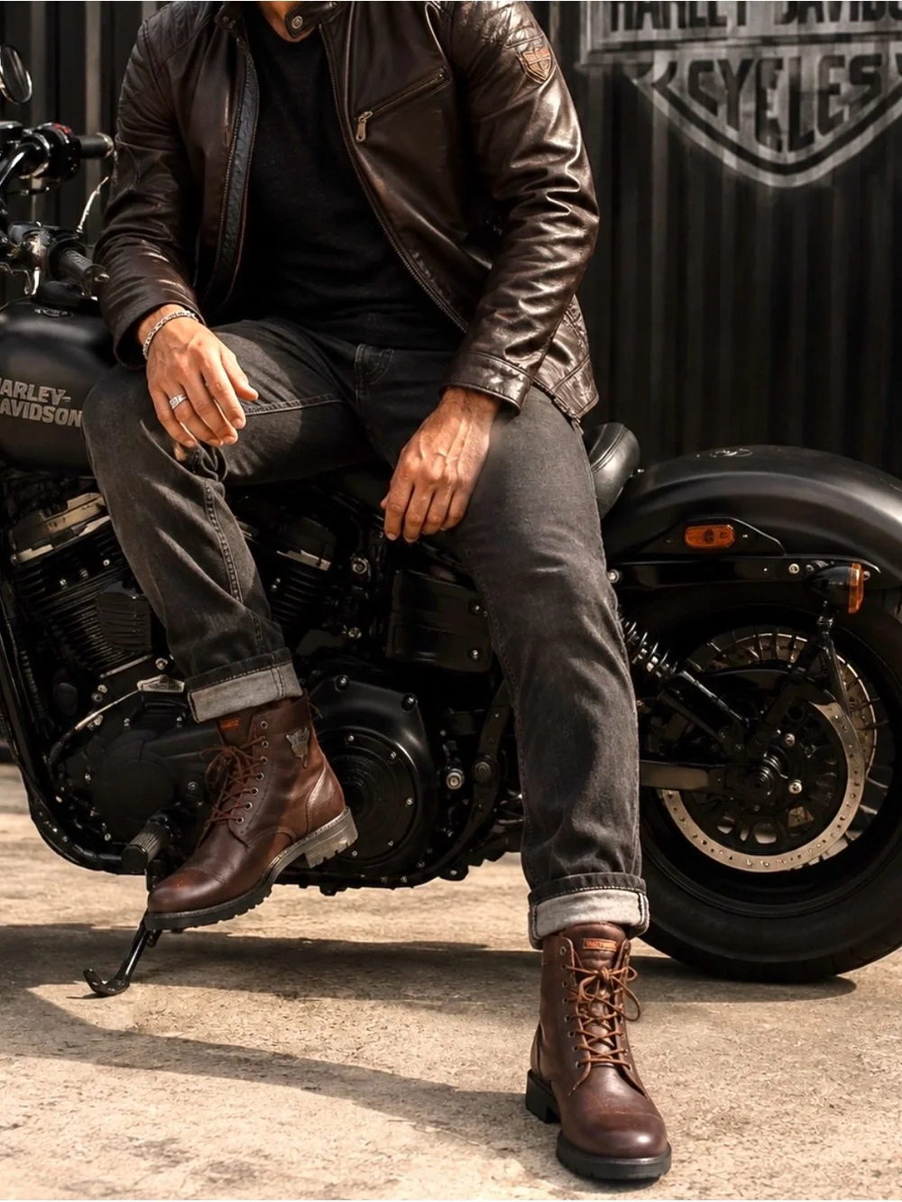 Harley Davidson Mens 10 Brown Leather Motorcycle Biker Lace-up Boots NWT Rare